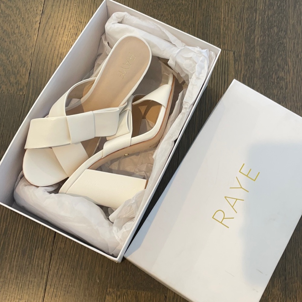 RAYE white sandals